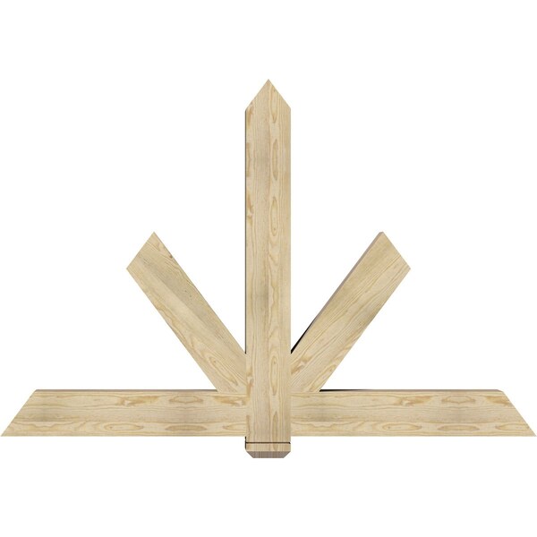 Ekena Millwork Kennewick Rough Sawn Timber Gable Bracket, Douglas Fir, 72"W x 48"H x 6"D x 6"F, 16/12 Pitch GBW072X48X0606KEN00RDF - main